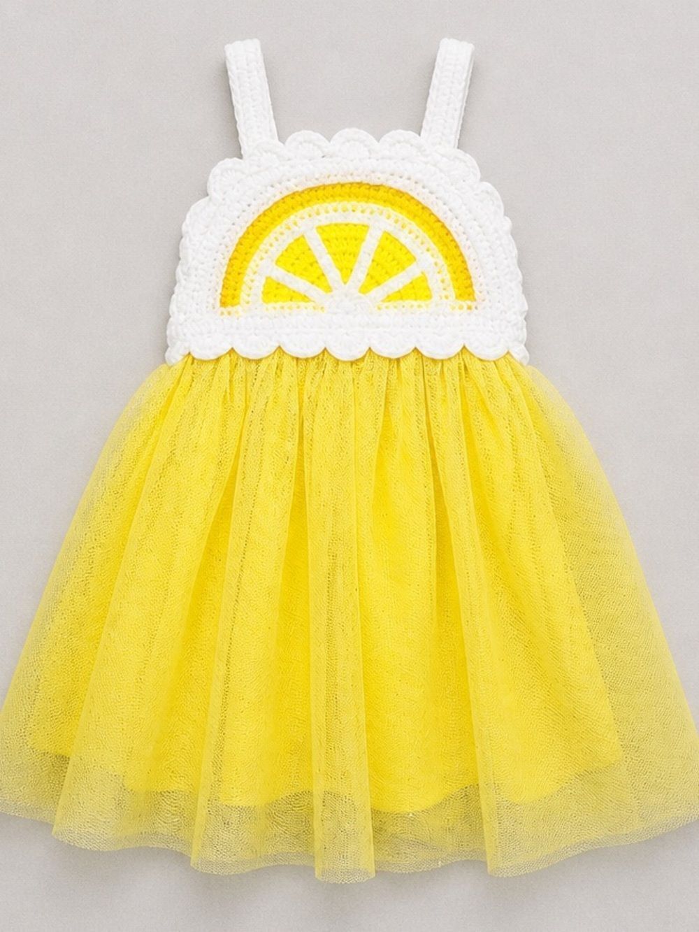 Lilt white and yellow crochet and tulle dress size 2T NWT